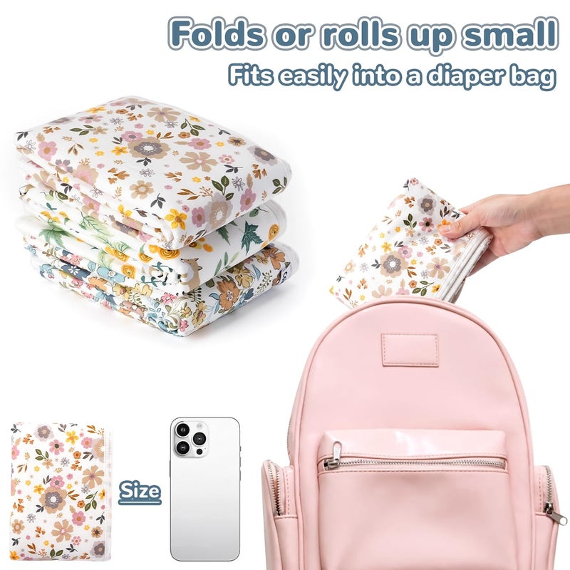 Coinarin Baby Diaper Changing Pad – 31.5" x 21.5" Extra Large Waterproof Absorbent Portable Changing Mat, Reusable Changing Pad Liner for Travel or at Home Use(Floral2) - Image 5
